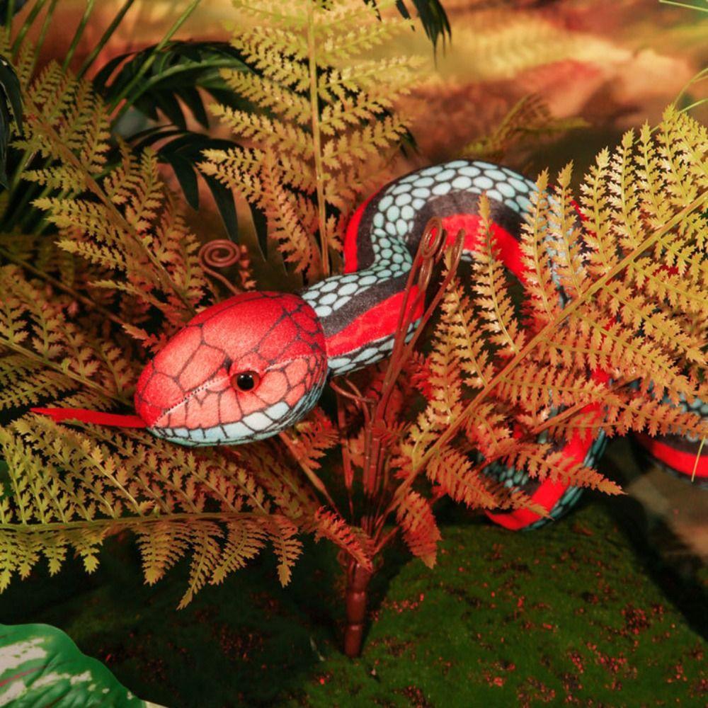 Green/Red Snake Plushie Doll Soft Stuffed Wild Animal Simulation Snakes Plush Toy Home Decor