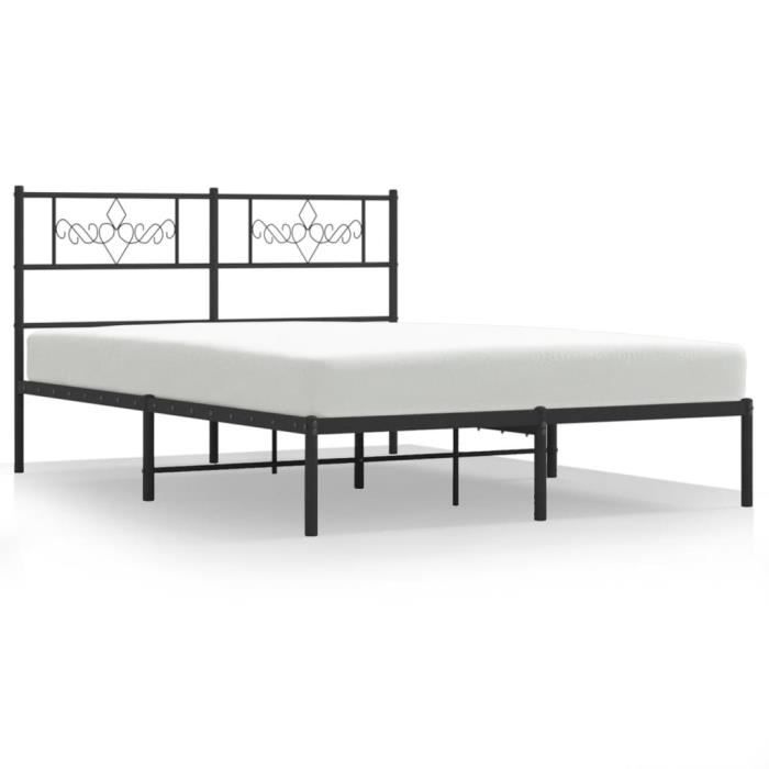 VidaXL Metal Bed Frame with Black Headboard 120x200 Cm 355265