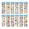 6/12 Sheet 3D Puffy Stickers for Kid Engineering Vehicle Excavator Stickers Cartoon Cars Stickers Toys for Children Gift for Boy