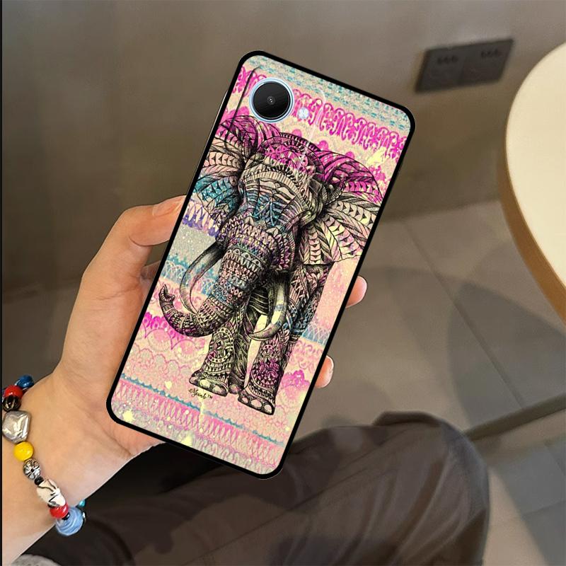 Elephant Mandala Aztec Case For Realme C63 C61 C55 C51 C53 C25 C65 C67 C71 C75 GT6 GT7 Pro 11 12 13 14 15 Pro Plus