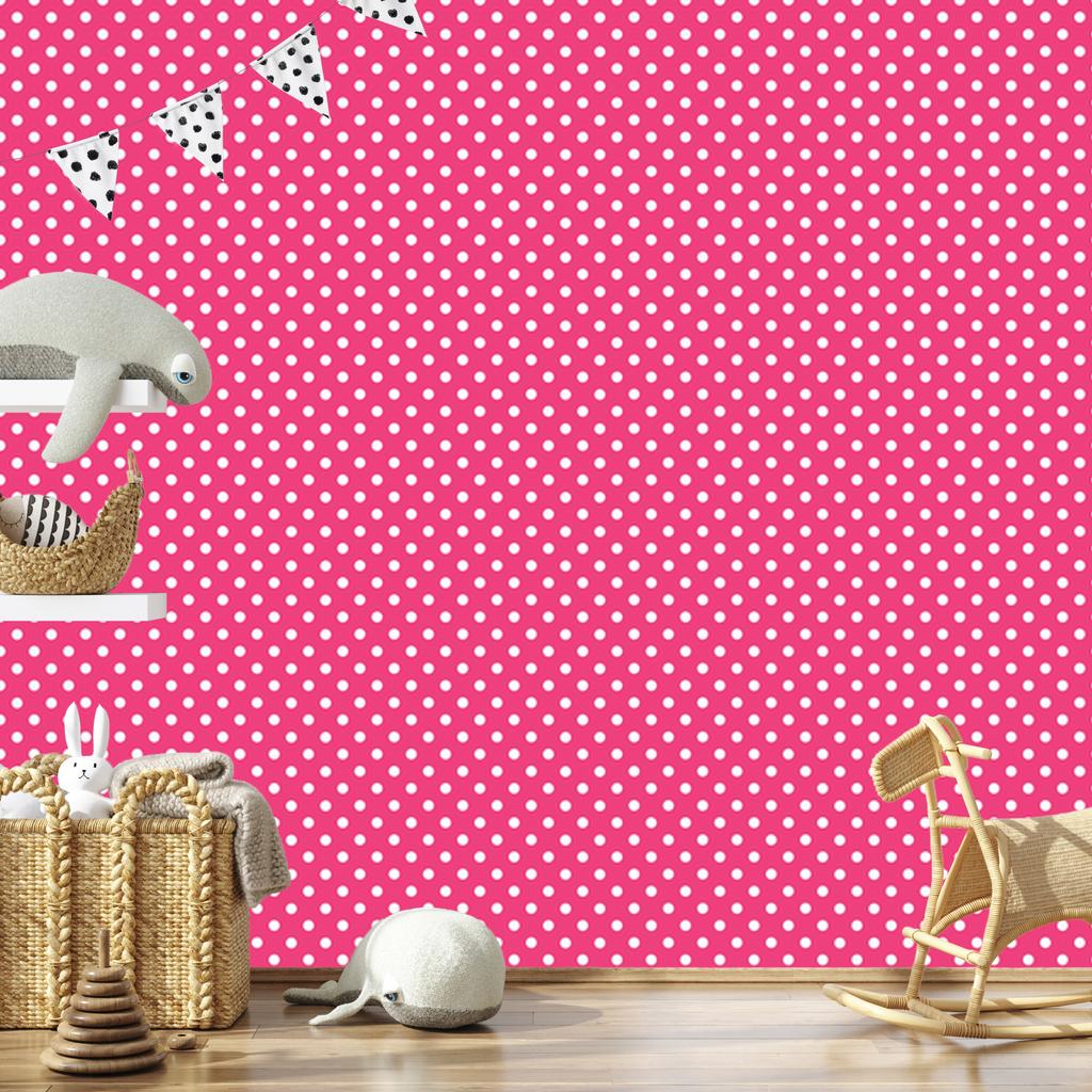 Pink and Powder Pink Dots Wallpaper for Living Room and Bedroom 50x1000