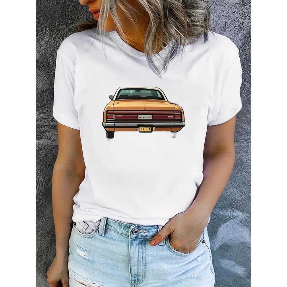 Women'S Summer Short-Sleeve Printed T-Shirts Fashionable and Casual Comfortable Fit Harajuku Sleeve Aesthetic Clothes