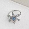 2Pcs/Set Women Ring Set, Stackable Ring with Cubic Zirconia Micro-Setting, Snowflake Row Rings Set for Jewelry Gift