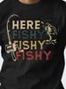 Mens Vintage Fishing Pattern TShirt Here Are the Fishprinted Crew Neck Is Lightweight and the Regular Fit