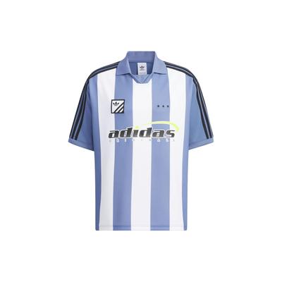 Logo Play Football Polo Shirt Striped Straight Collar Short Sleeve Men Tops Gray Purple IW6308