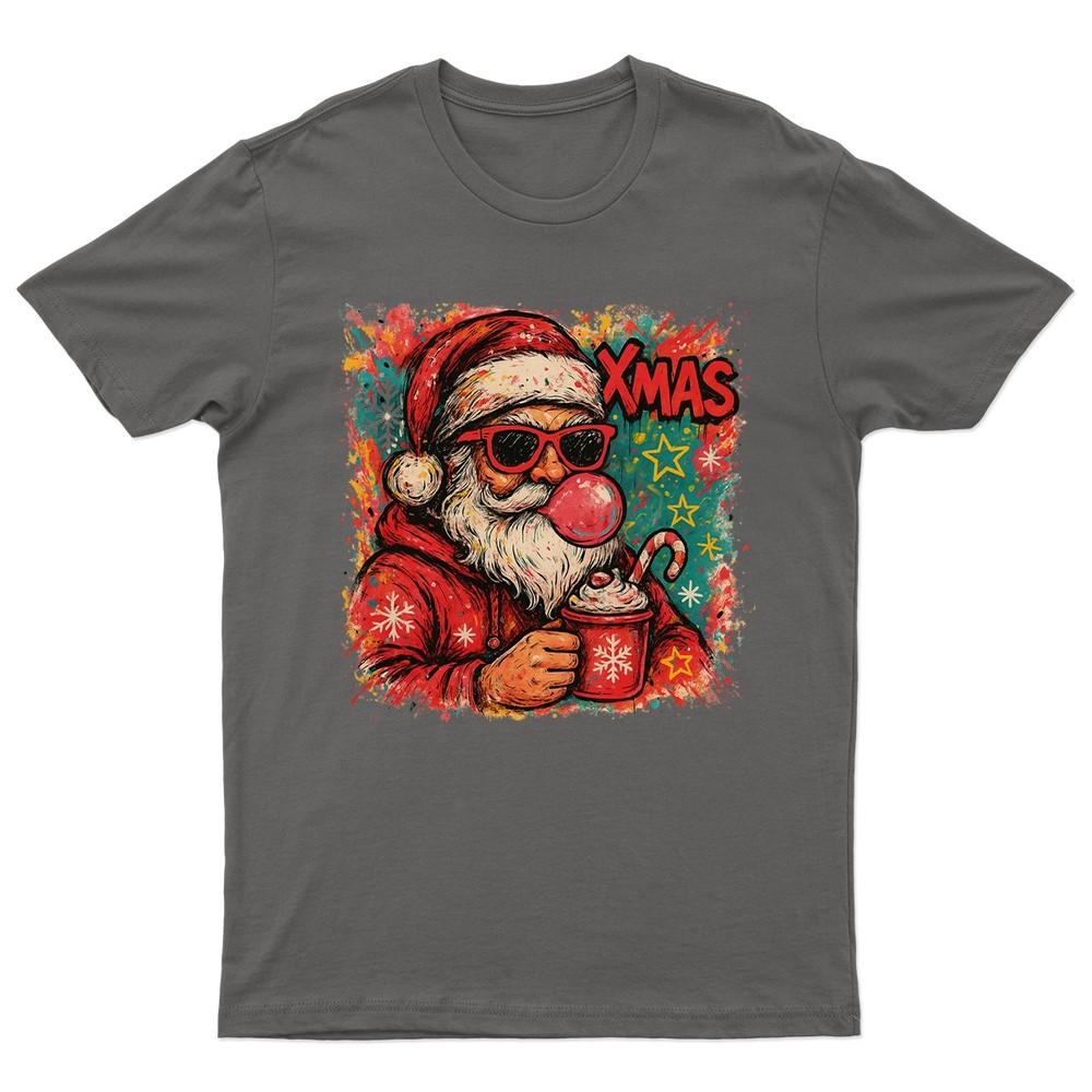 XMAS Santa Coffee Christmas TShirt Unisex Gift Retro Seasonal Funny Claus