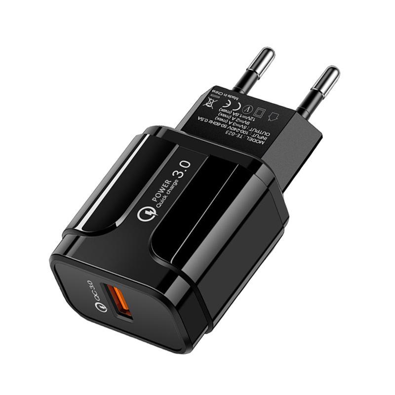 QC3.0 Dual-Spec 9V/2A & 5V/3A Fast Charging Mobile Charger - Euro/US Standard
