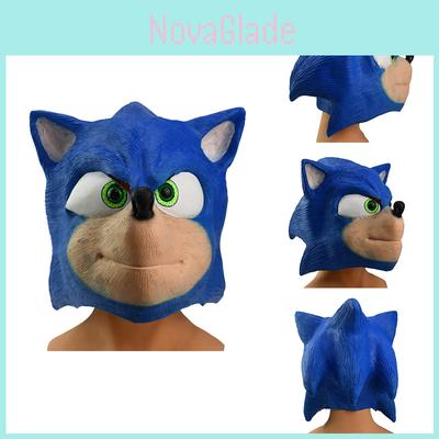Sonic Hedgehog Mask Realistic And Breathable Halloween Party Prop