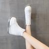 Fashion 2025 Autumn Canvas Vulcanize Platform Sneakes Women Shoes Black Sneakers Chunky Heel White Women Fashion Casual Shoes 11cm