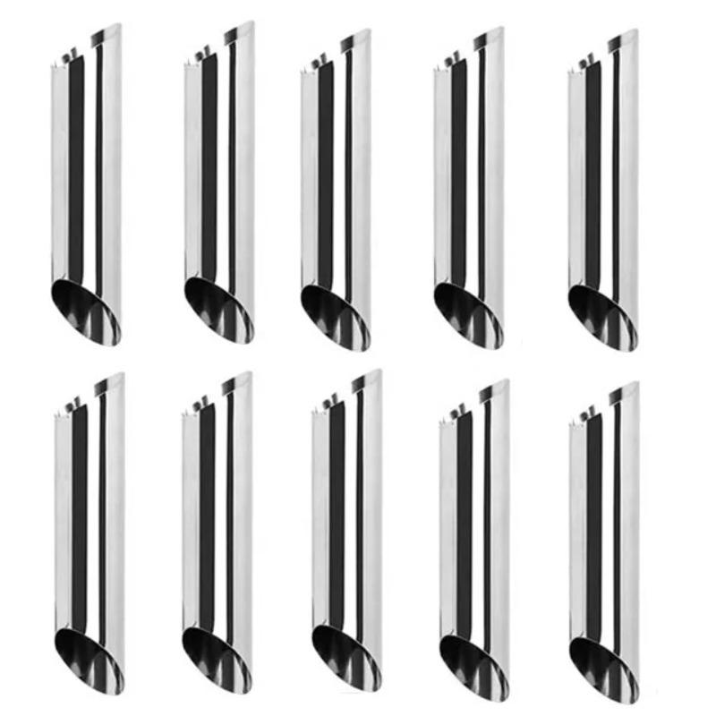 10Pcs Cream Horn Molds Stainless Steel Cone Tubular Shaped Mold Baking Cones Horn Pastry Roll Kitchen Cookie Dessert Tool