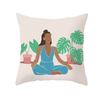 Nordic Abstract Women's Peach Leather Velvet Printed Pillowcase Home Fashion Bedside Sofa Office Cushion Cover