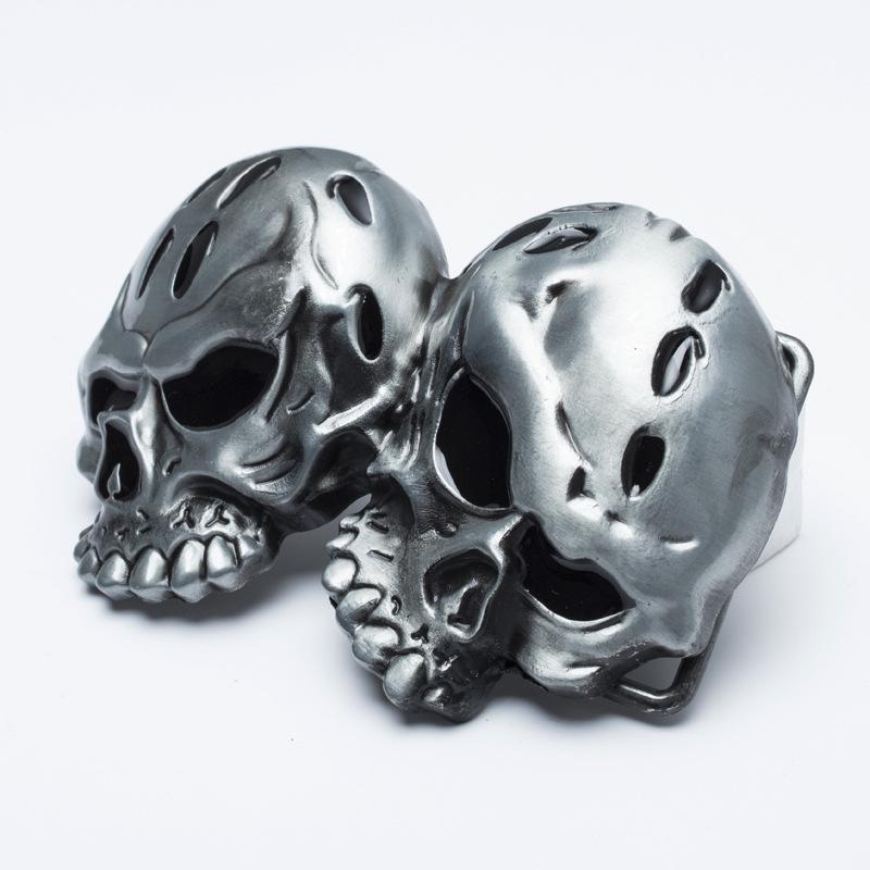 Men's Halloween Skull Belt Buckle - Retro Alloy Cosplay Accessory