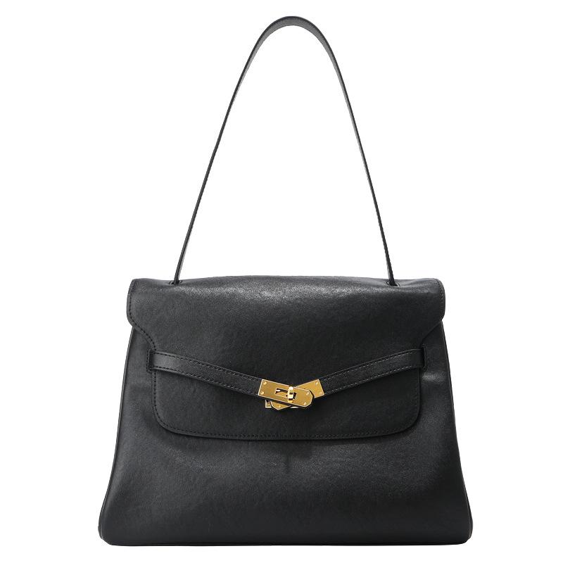 

Women s leather bag, wilderness wind commuter versatile portable shoulder messenger bag, large capacity cowhide tote bag 32*12*22cm чёрный