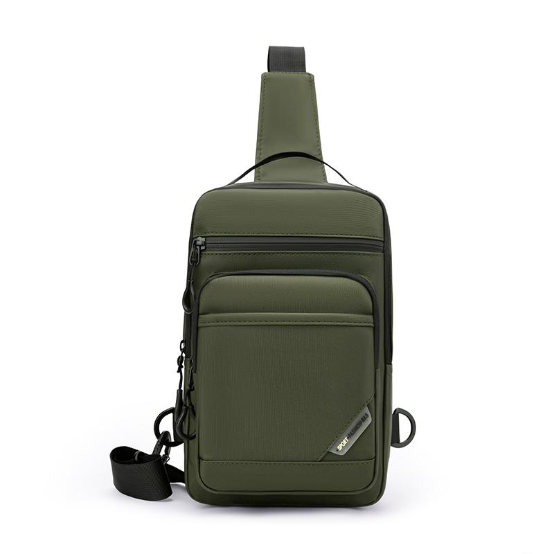 Lightweight Waterproof Nyl Crossbody Bag Men Multi-Zip Compartments Sling Chest Backpack For Daily Commute Work Travel Hiking