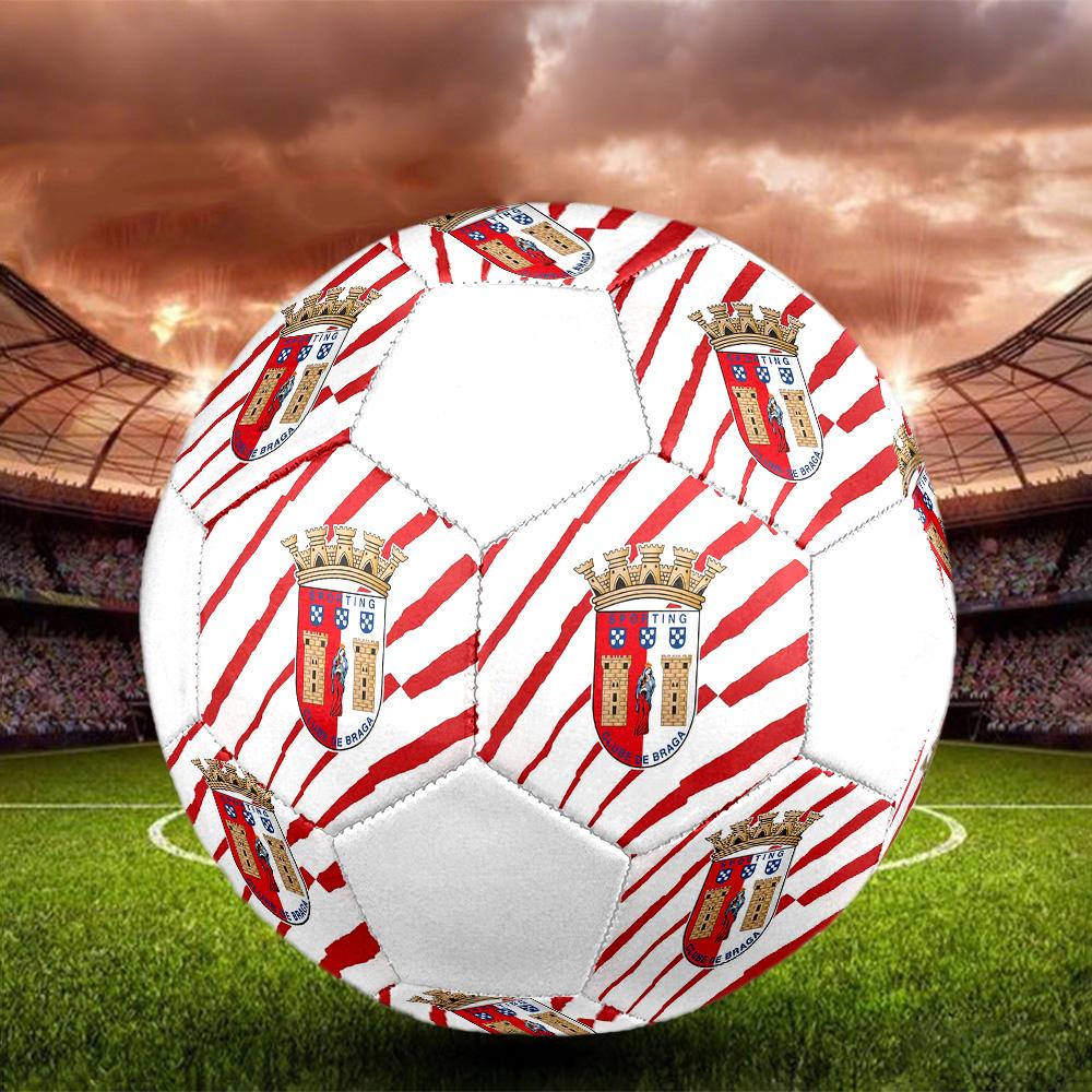 1 Stück SC Braga Größe 5 Fußball PrahaHallenfußball Ball Bunt Alle Altersgruppen Maschinengenäht PVC Wettkampfbereit Langlebig Hoher Rückprall