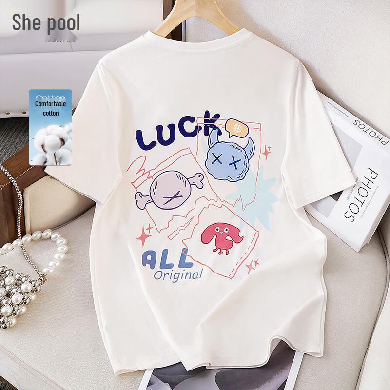 Women s Cartoon Print Short Sleeve T-Shirt M