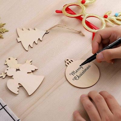 Kugeln DIY Basteln Weihnachtsdekorationen Holzscheiben Holzanhänger Weihnachtsbaumanhänger