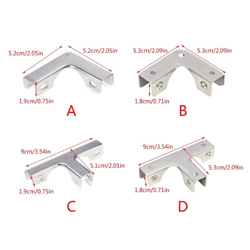 6pcs/set Secure Glass Shelf Support Clip L Shape Connectors Versatile Glass Joining Clamps for Display Case & Project
