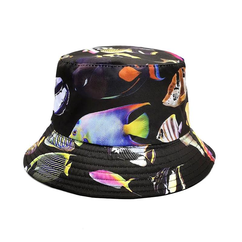 Freedom Outdoors Women's Spring And Summer Cotton Cartoon Print Bucket Hat Fisherman Hat Outdoor Travel Sun Cap For Men And 246 56-58Cm
