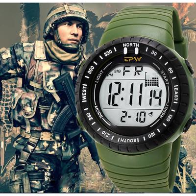 TPW Erkek Lüks Analog Dijital Askeri Ordu Spor LED Su Geçirmez Bilek Saati