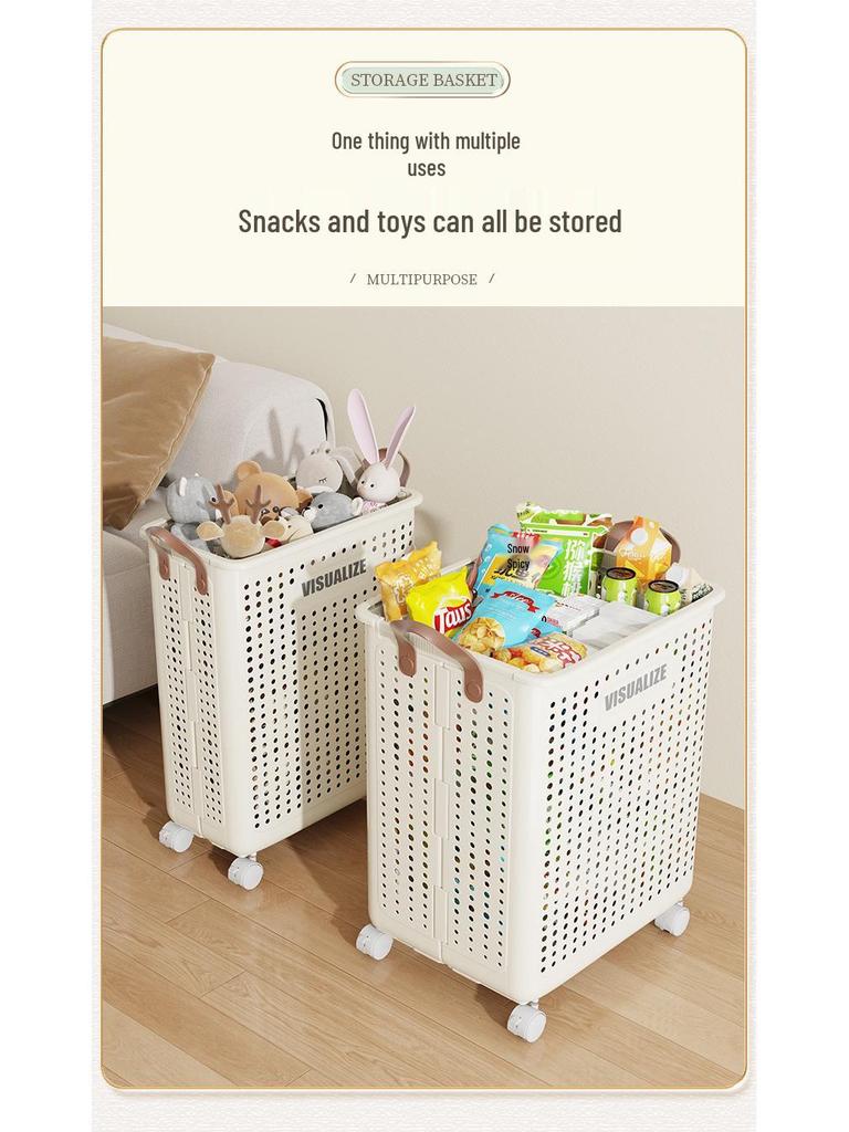 Large-Capacity Folding Laundry Hamper with Wheels: Multi-Functional Handheld Storage for Clothes and More