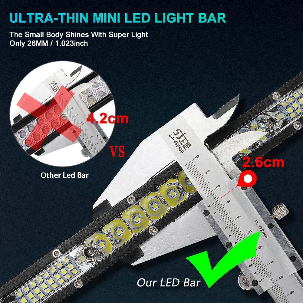 Single Row LED Light Bar 12/20/32 Inch Spot/Flood Combo Beam New IP68 Waterproof 6500K Color Led Work Lights Driving Lamp for Car ATV Truck Neon