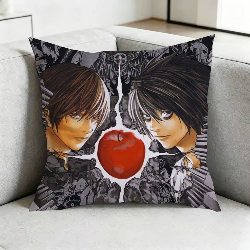 Death NNote Anime Square DoubleSided Printed Pillow Case Bedroom Bedside Pillow Sofa Cushion Cover Gift