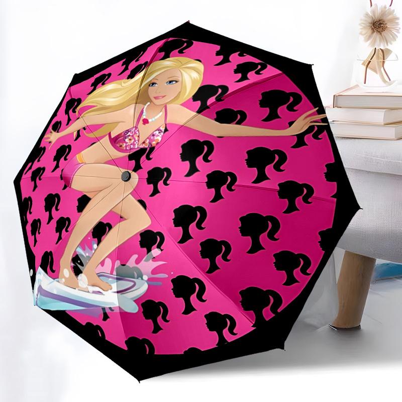 

1pc Barbie Automatic Umbrella - Sturdy Iron Frame, Portable Folding Design, Suitable For Everyone In All Seasons yy251020203