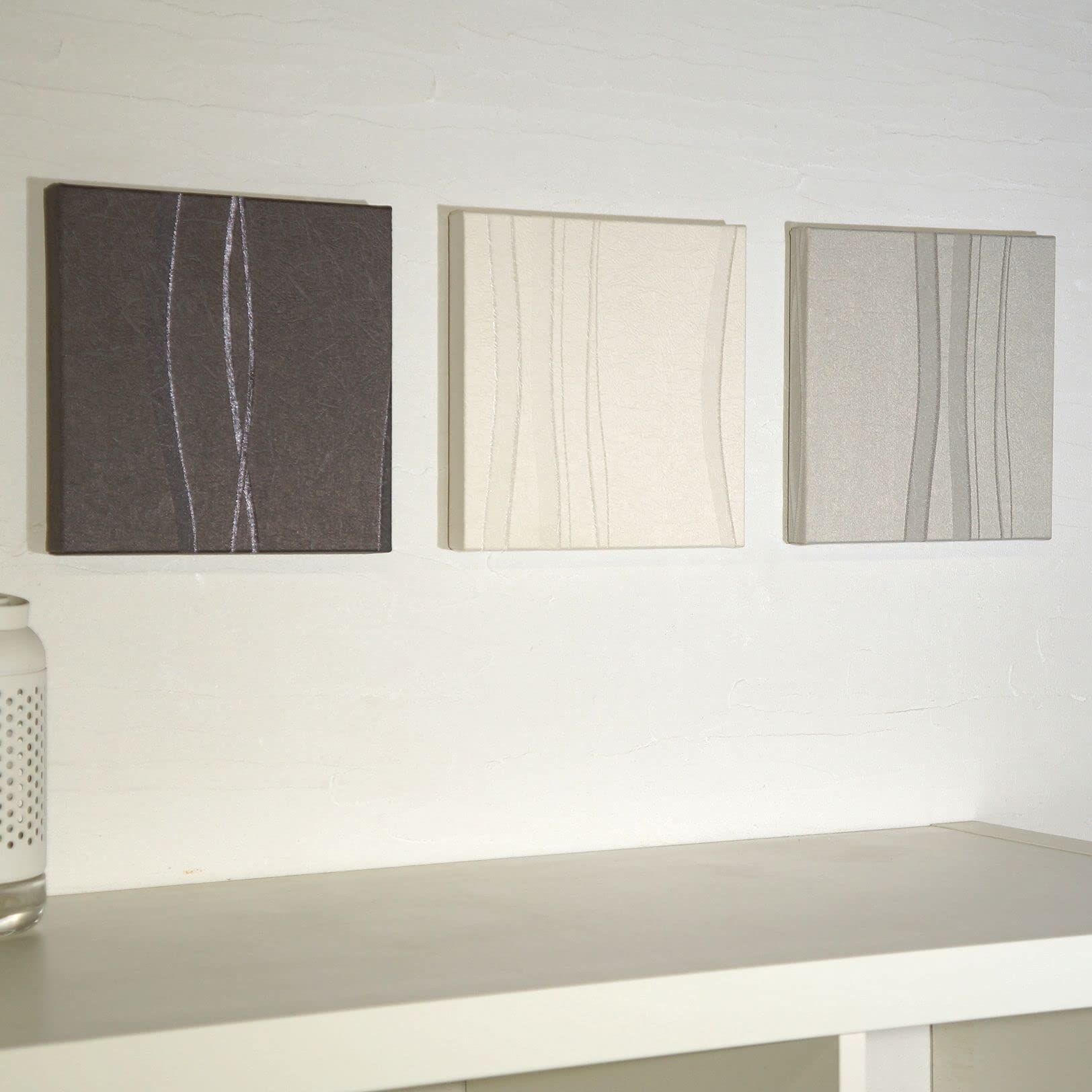 

[Amazon.co.jp Exclusive] Alice Art Panel, 20cm Size, Nordic Style Mini Fabric Panel, Modern Simple HEALPANEL, 20 x 20 x 2cm, Set of 3 Colors, Geometri