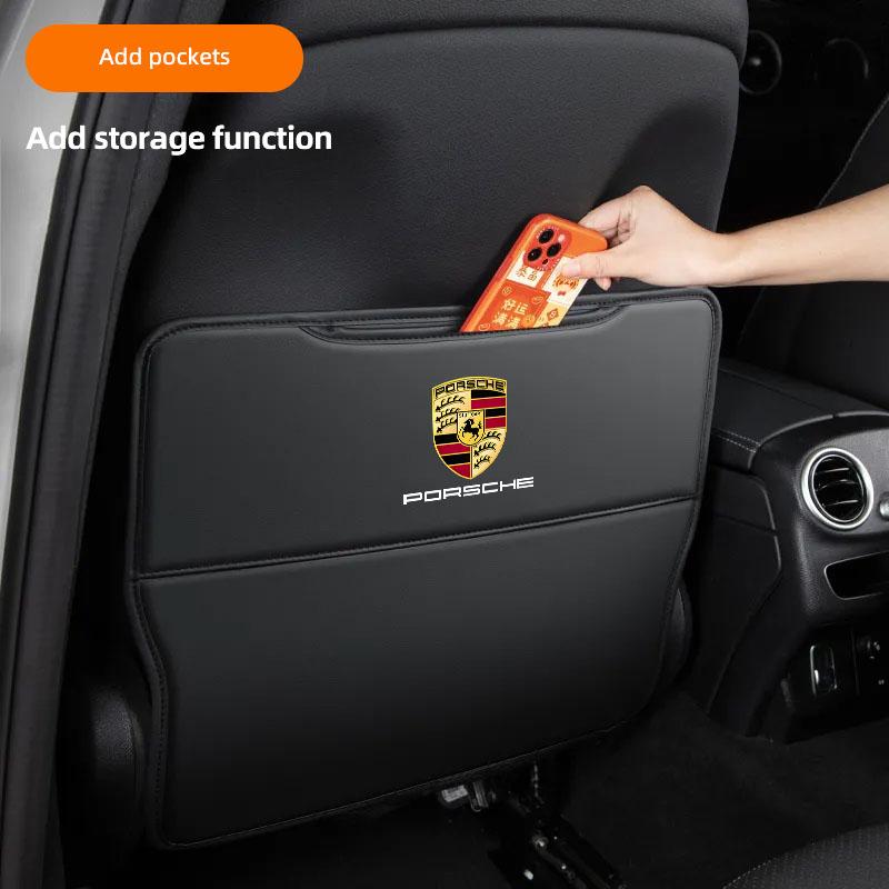 Covoraș Anti-Lovire cu Piciorul pentru Scaun Auto, Protector Spătar Scaun, Accesorii Pentru Porsche Panamera Taycan 911 718 Macan Cayenne Boxster Cayman 918