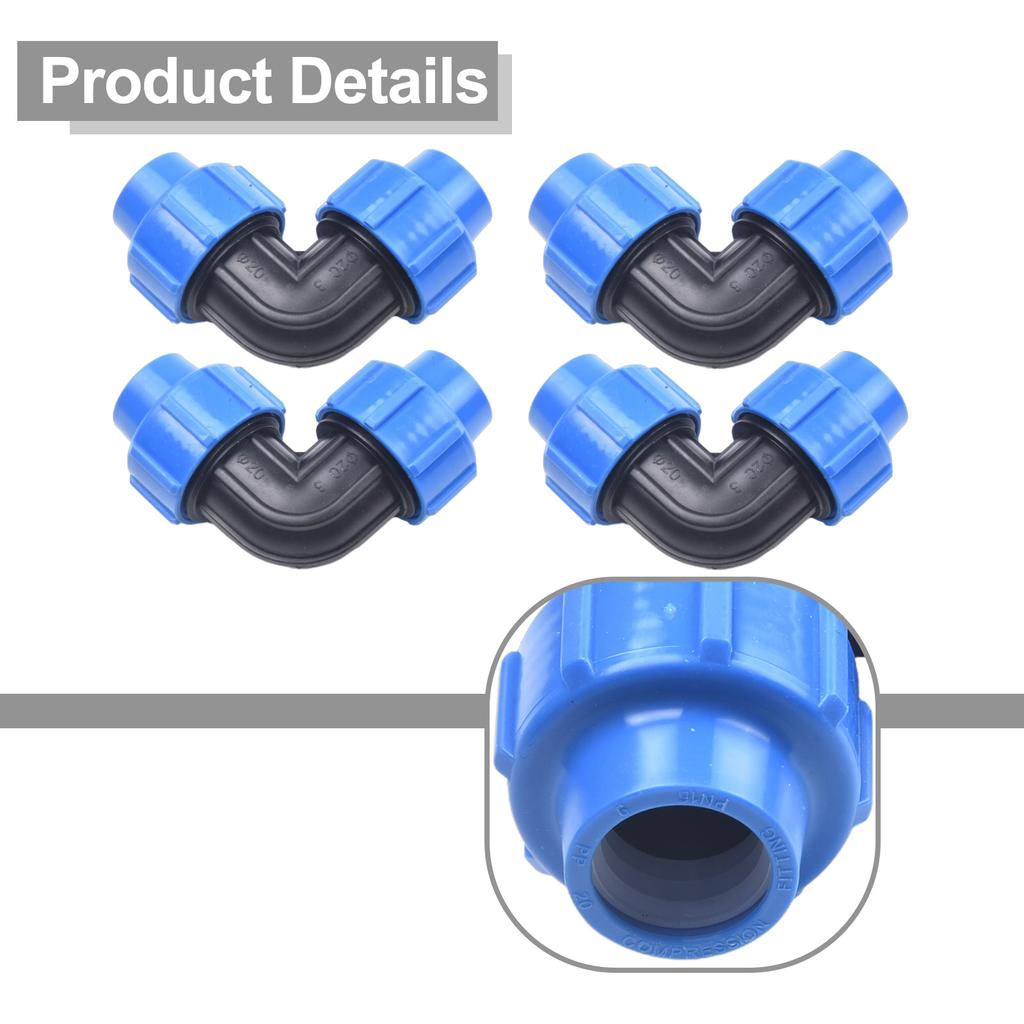 4pcs PVC PE Tube Elbow Connector 20/25/32mm Tee Elbow Reducing Quick Coupling Home Aquarium Water Supply Plumb Accessories