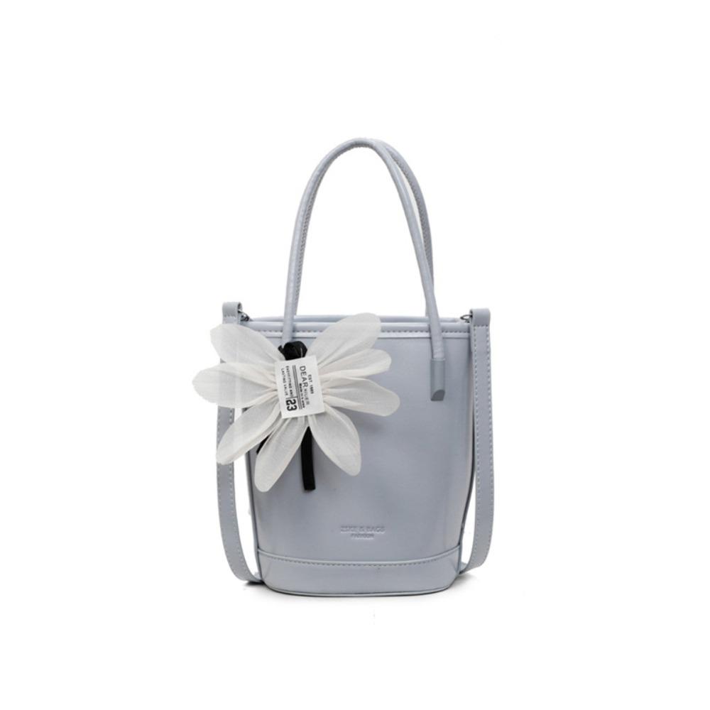 

Элегантная сумка-ведро с цветами из искусственной кожи, сумка через плечо, модная женская сумочка, для путешествий синий