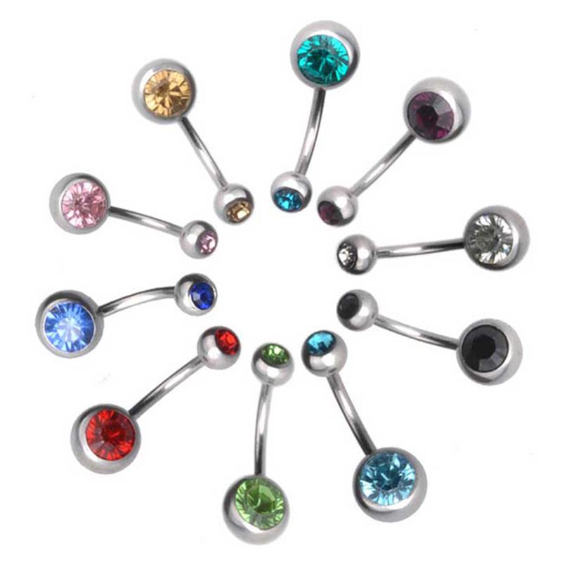 Neue Mode Sexy Damen Chirurgischer Stahl Kristall Bauchnabel Bauchnabelringe Bar Körperschmuck Piercing Schmuck