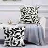 Black and White Striped Geometric Rectangle Pillow Case Anti-dustmite Pillowcase Invisible zipper silky short plush Sofa