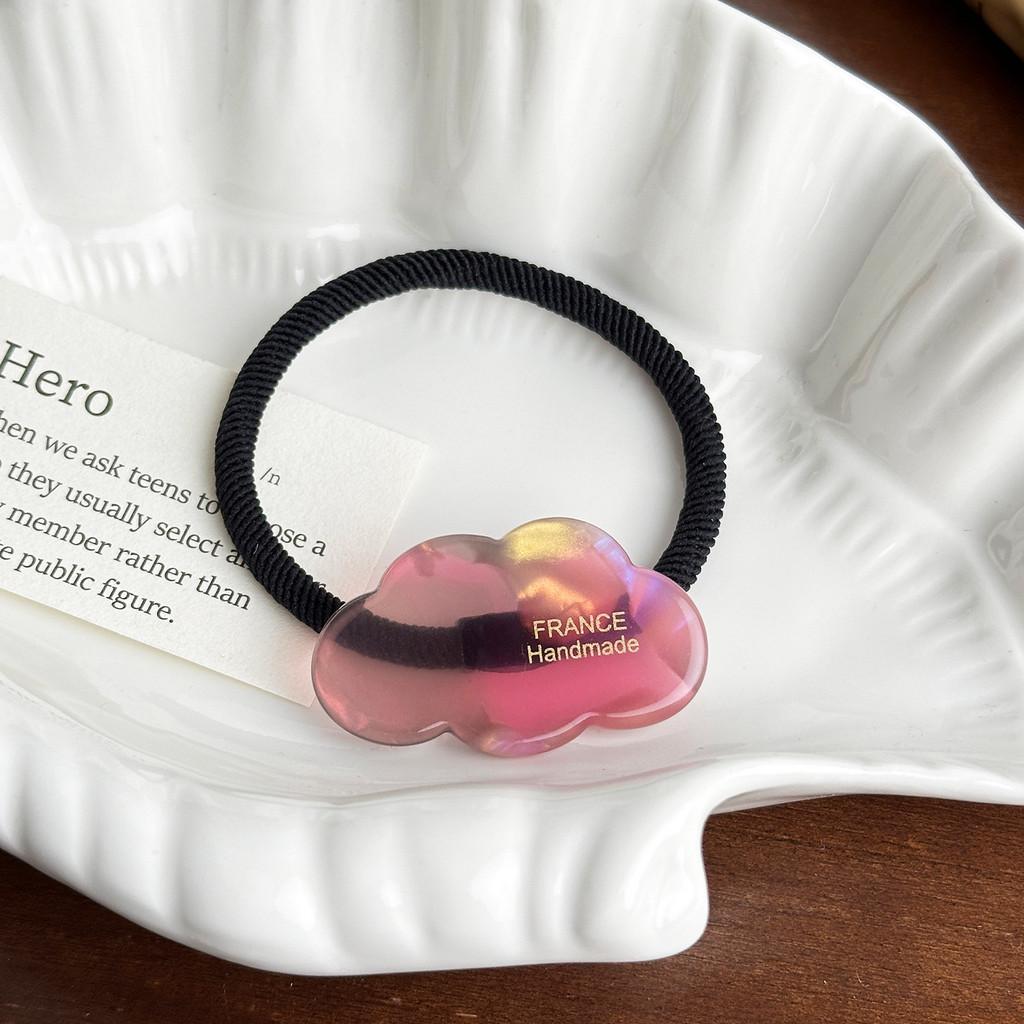 Fashionable And Stylish Acetate Cloud Hair Tie With Gold Accent And Elegant Hair Clip