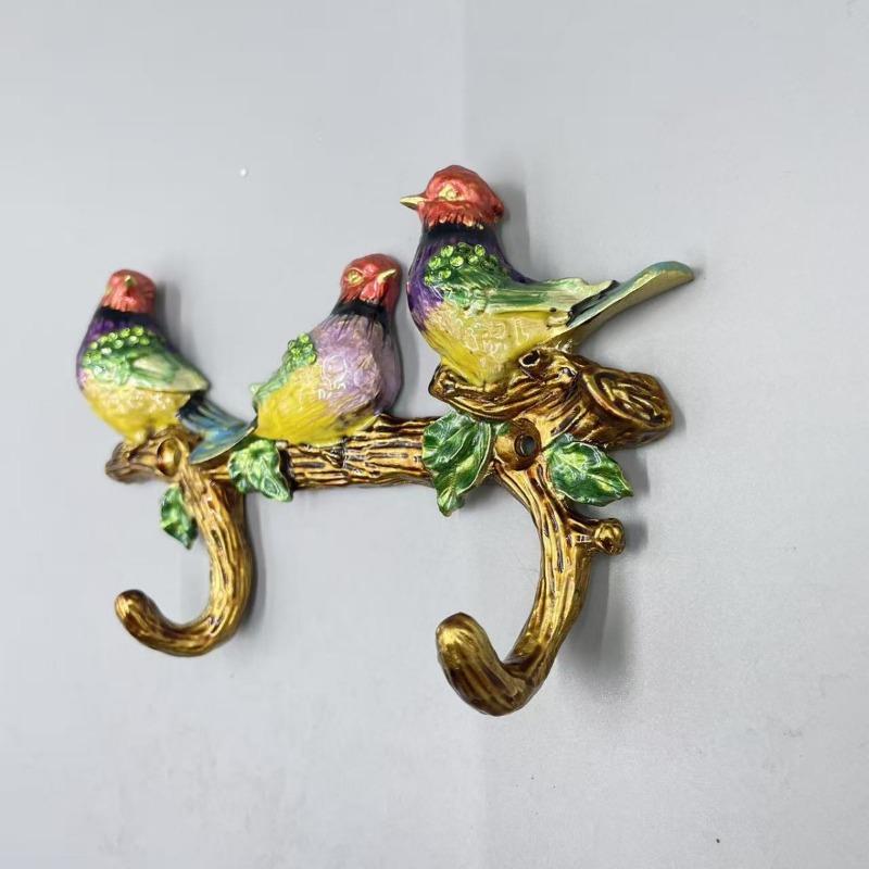 Vintage Bird Shaped Decorative Wall Hook Rack Hanger for Hanging Clothes Coats Towels Keys Hats, Antique Metal Mounted Wall Hook