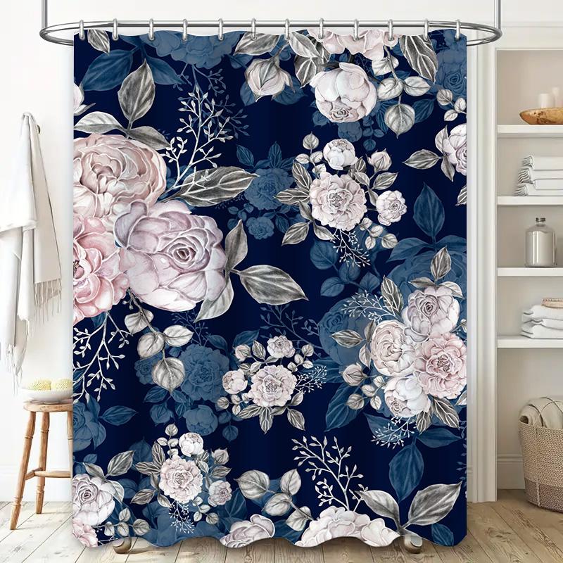 Tenda da Doccia con Motivo a Foglie Tessuto Impermeabile per Decorazioni da Bagno Vari Colori Disponibili Facile Installazione con Gancio Ri