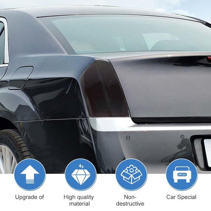 Auto Rücklicht Dekorabdeckung Lampenschutz Dekorationsaufkleber Für Chrysler 300/300C 2011-2014 Auto Exterieur Zubehör, Geräuchert Schwarz.