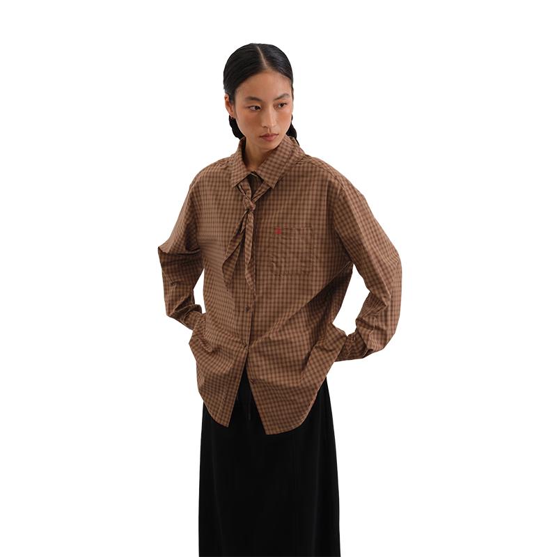 GREEN BELT Мужская клетчатая хлопковая рубашка с длинным рукавом S