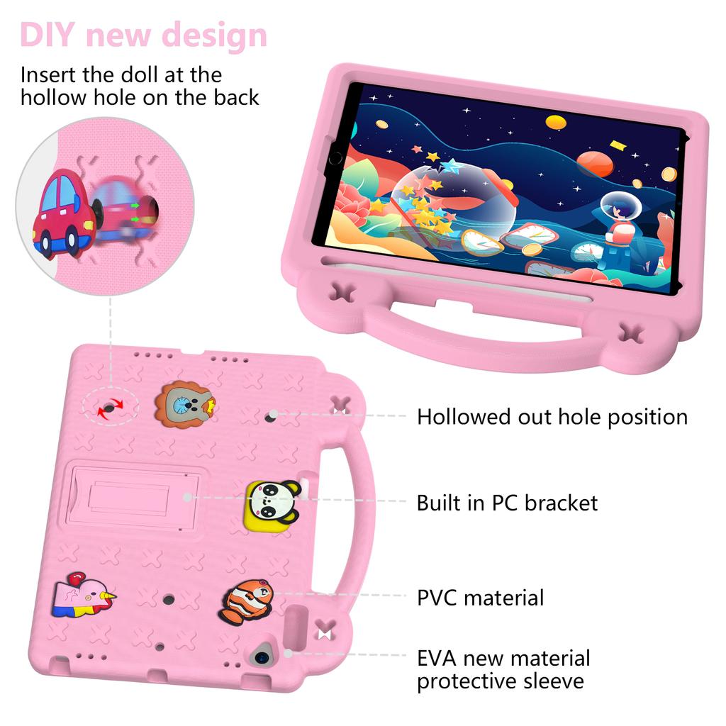 Kids Case for IPad Pro 11 10th Gen Air4 Air5 A16 EVA Hand-held Stand Tablet Case for IPad 9.7 IPad 10.2 with Pencil Holder Funda