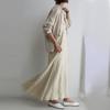 Women's Casual Loose Sleeveless Solid Skirt V-neck Backless Sexy Long Dress 2024