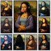 Mona Lisa Artă Amuzantă Cadou Poster Casă Sufragerie Dormitor Bar Hol Artă de Perete Lipicioasă Imprimare Impermeabilă Decor Estetic
