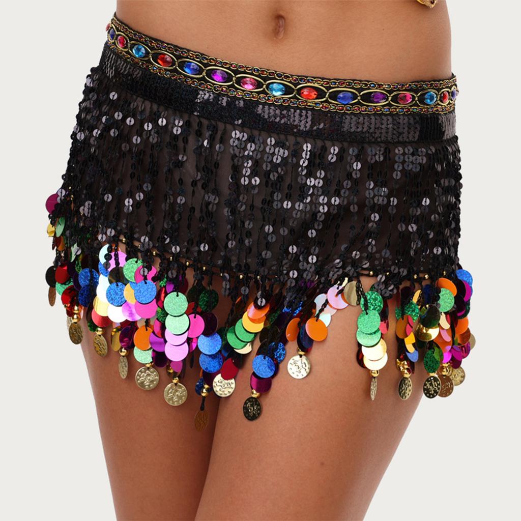 Ladies' Belly Dance Hip Scarf, Waist Chain Hip Scarf, Tassel Chiffon Performance Dress, Waist Scarf, Wide Waist Cover