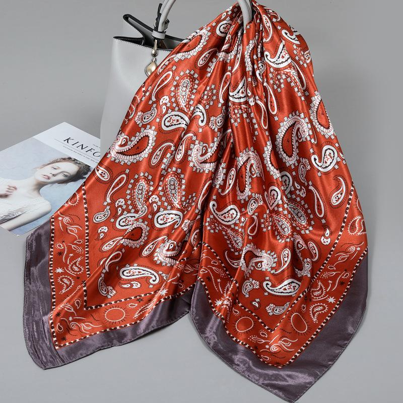 90 Square Scarves, Silk Scarves, Women's New Spring and Summer High-end Sense Versatile, Thin Scarves, Shawls Outside