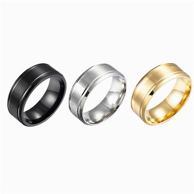 Edelstahl 8 mm breit, matt, doppelt abgeschrägt, einfacher Herrenring, Schmuck, Geschenke