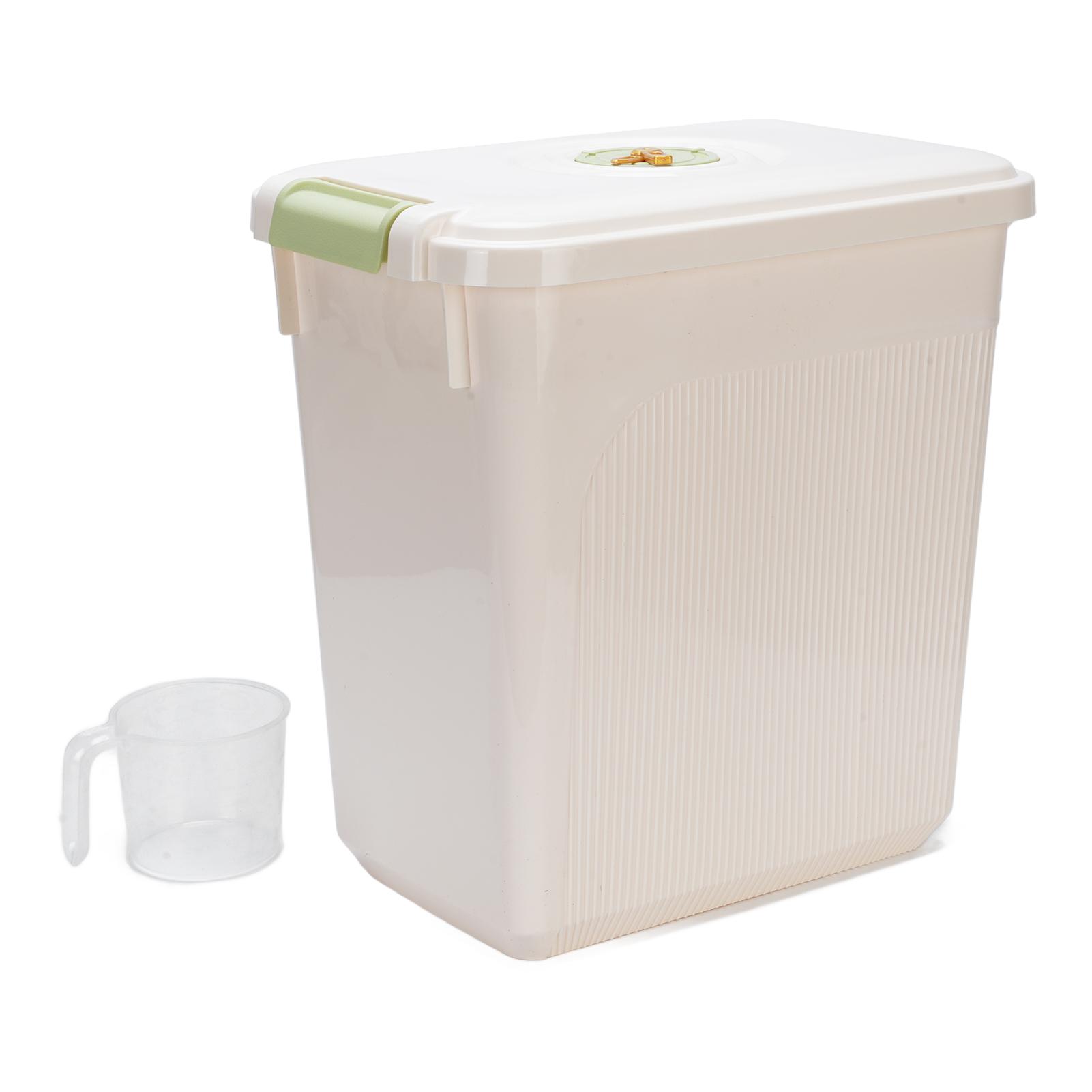 

Контейнер для хранения риса Влагостойкий Герметичный Утолщенный ПП Контейнер для риса с крышкой для муки Крупы 15kg / 33.1lb бежевый