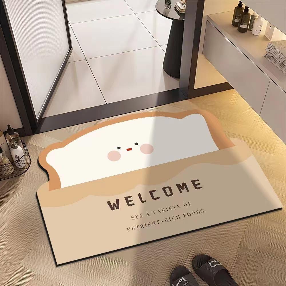 

Мультяшный узор Туалет Туалетная дверь Нескользящий Быстросохнущий Коврик Коврик для пола в ванной Диатомовая грязь Впитывающий Мягкий коврик 40*60cm