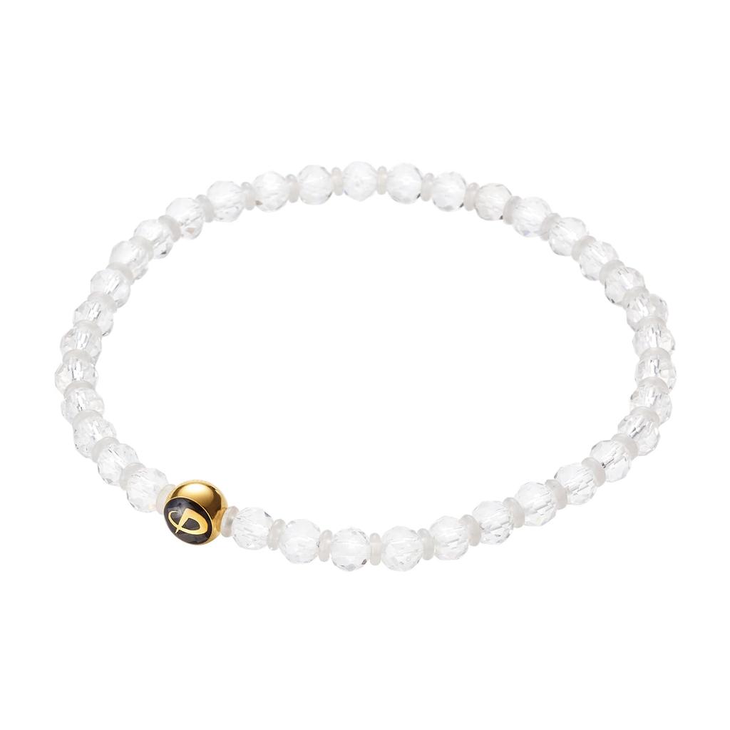 Phiten Crystal Bracelet, Single Ring, Natural Quartz Crystal, 4mm Beads, 16cm, Unisex, Jewelry, Health Accessory, Gift