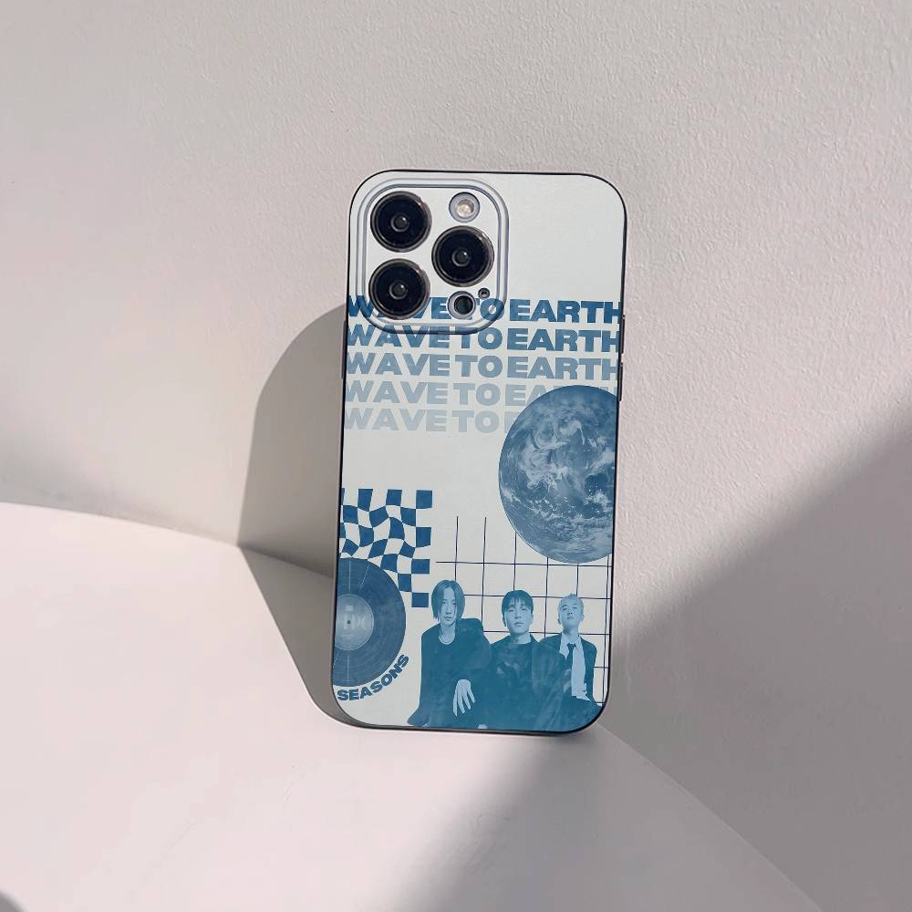 Wave To Earth Phone Case Black Silicone Matte Phone Case For Iphone 17 Air 16 15 14 13 12 11 Pro Max TPU Soft Case