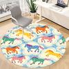 1pc Horse Pattern Office Round Rug, Non-slip, Soft and Durable Office Rug for Interior Decoration, Perfect for Office, Beautiful Decoration yy26032304